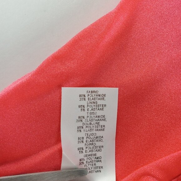 ASOS Design Women's High Leg High Waist Bikini Bottom Size 4 Coral Shimmer Swim - Picture 8 of 9